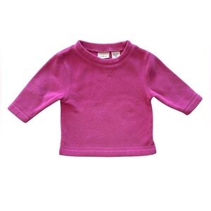 L.L. Bean Toddler Pink Fleece Pullover Side Vents Size 6 Months Great Condition